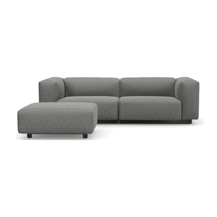 Soft Modular 2-Seater Sofa with Ottoman Sofas Vitra Savana Sierra Gray Melange High: 25.5 in height