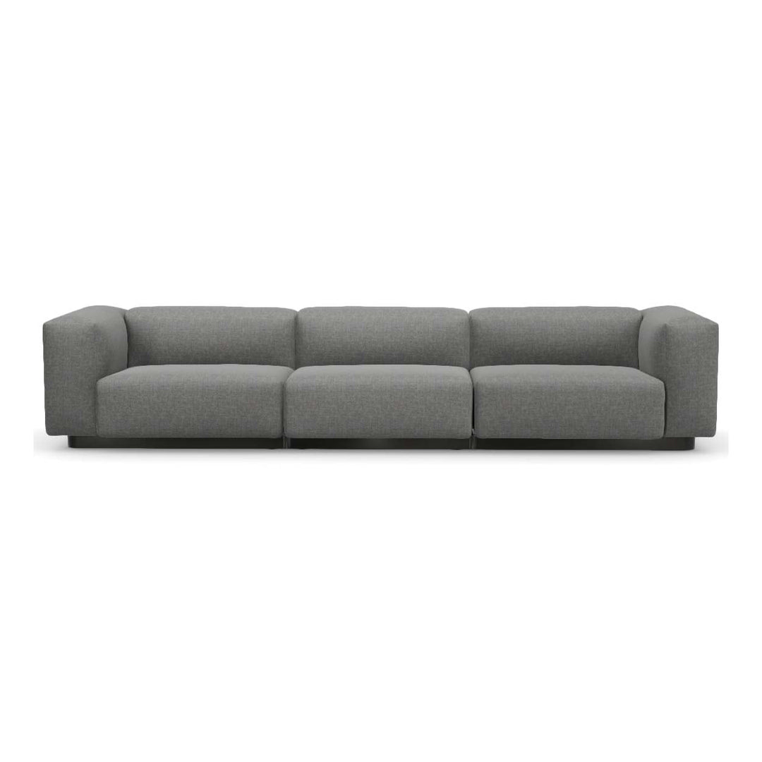 Soft Modular 3-Seater Sofa Sofas Vitra Savana Sierra Gray Melange High: 25.5 in height