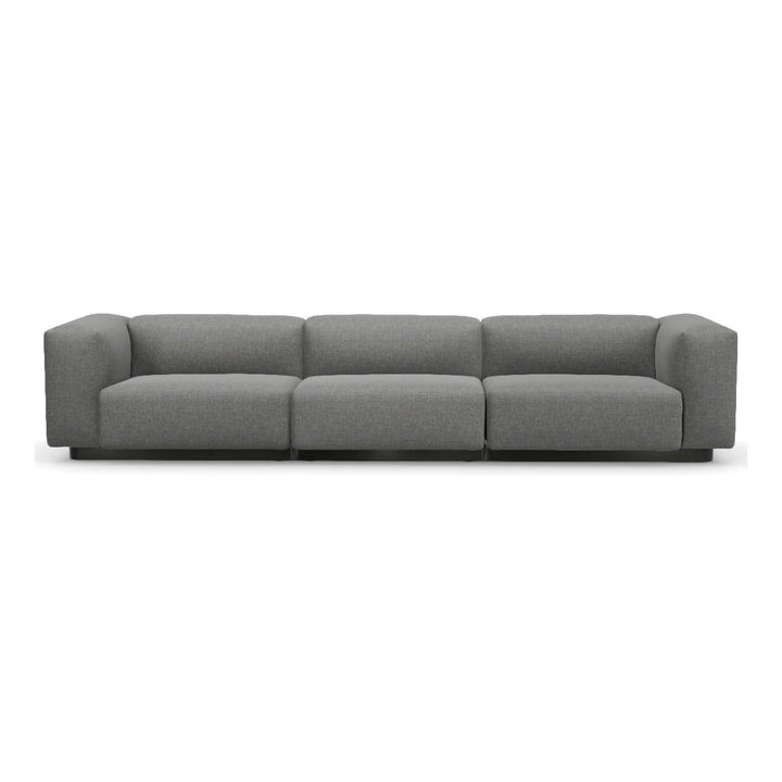 Soft Modular 3-Seater Sofa Sofas Vitra Savana Sierra Gray Melange High: 25.5 in height