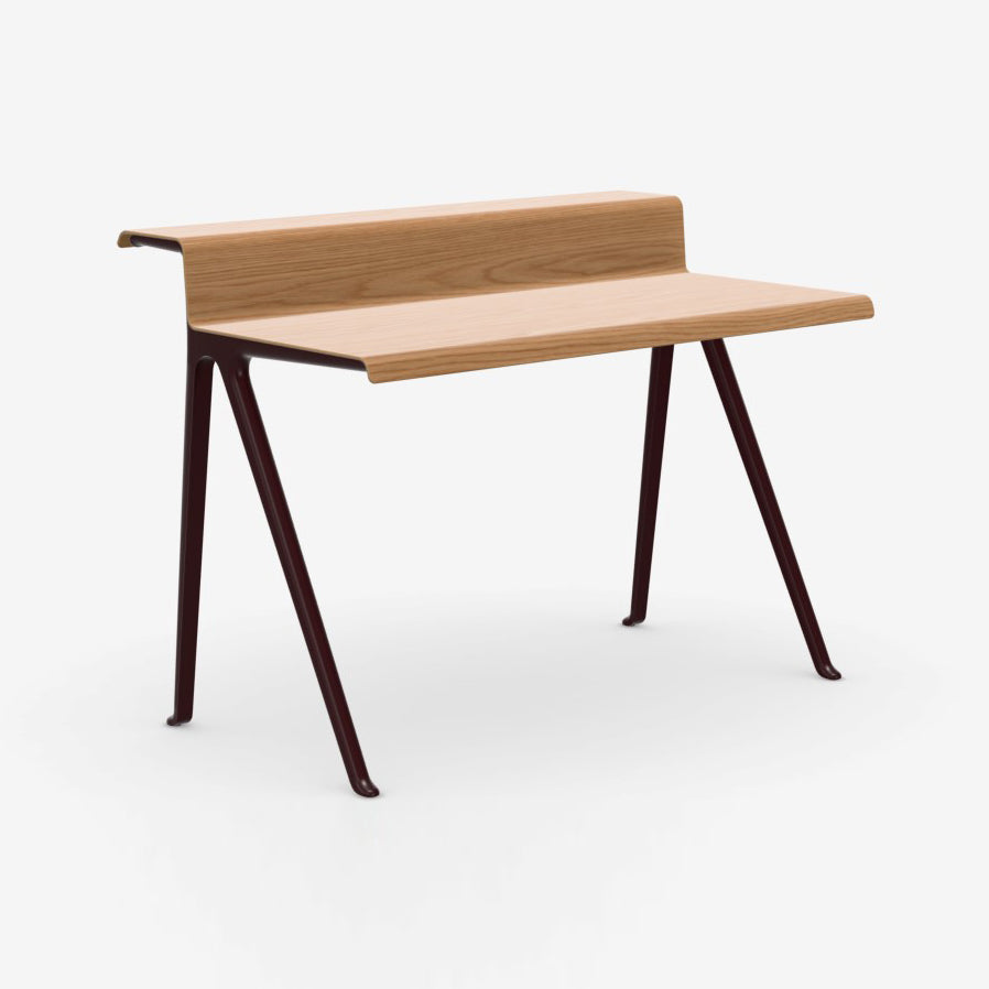 Courier Desk Desks Vitra Natural Oak Dark Bordeaux