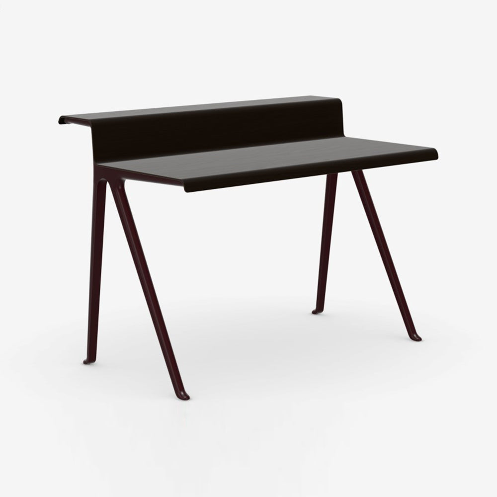 Courier Desk Desks Vitra Dark Oak Dark Bordeaux