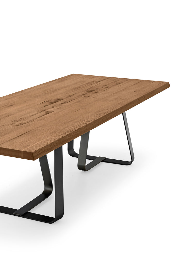 Sunshine Table with Rectangular Top and Metal Base  Calligaris   