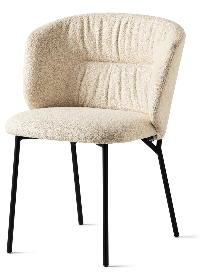 Sweel Dining Chair with Upholstery & Wood Options Calligaris Cream Matt Black