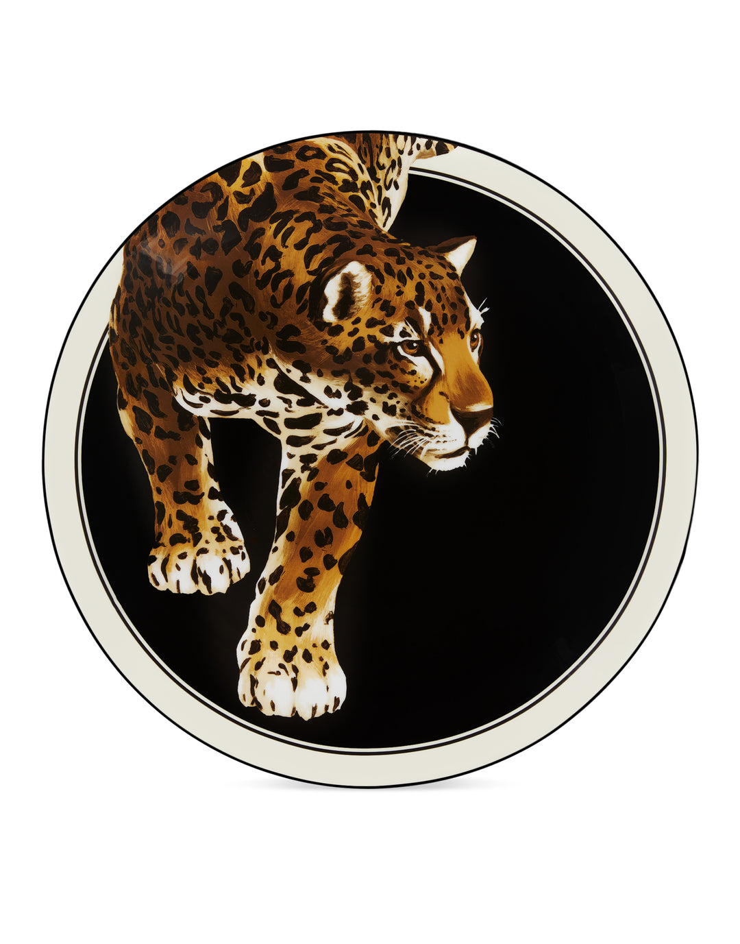 LEOPARD MEDIUM ROUND SERVING PLATE Plates Dolce&Gabbana   