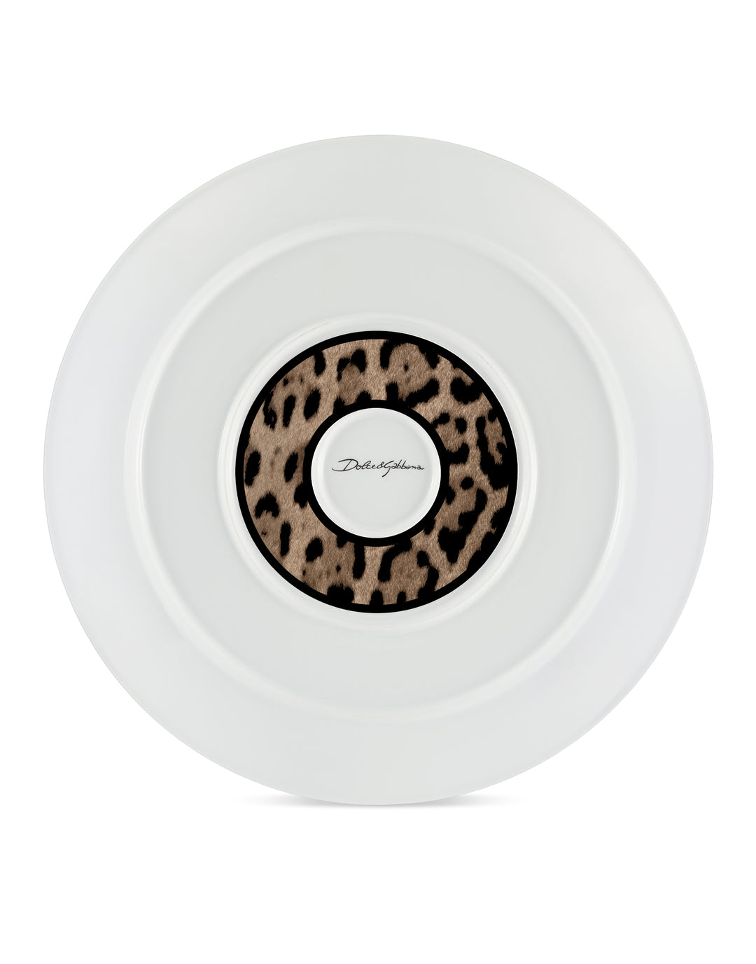 LEOPARD MEDIUM ROUND SERVING PLATE Plates Dolce&Gabbana   