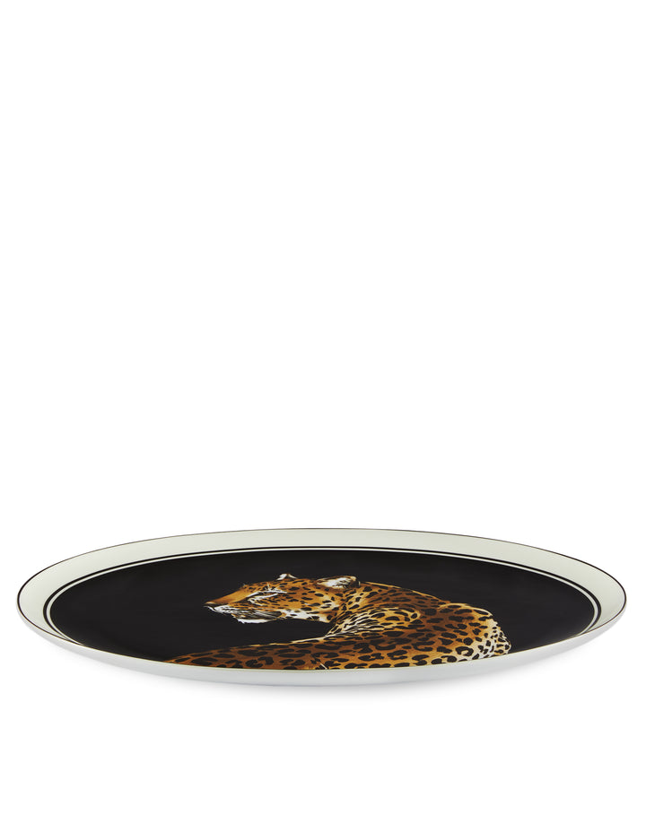 LEOPARD MEDIUM OVAL SERVING PLATE Plates Dolce&Gabbana   