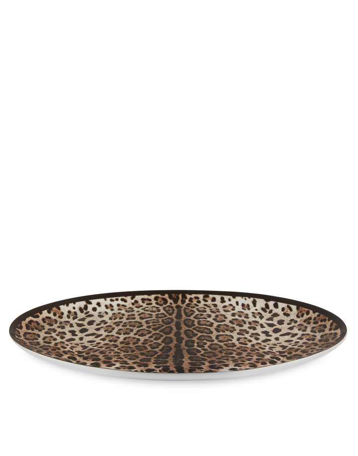 ALL OVER LEOPARD OVAL SERVING PLATE Plates Dolce&Gabbana   
