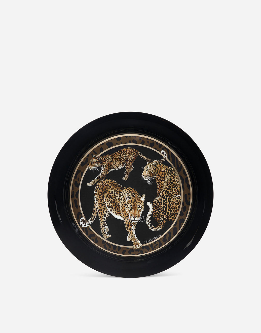 LEOPARD ROUND METAL TRAY Decorative Tray Dolce&Gabbana   