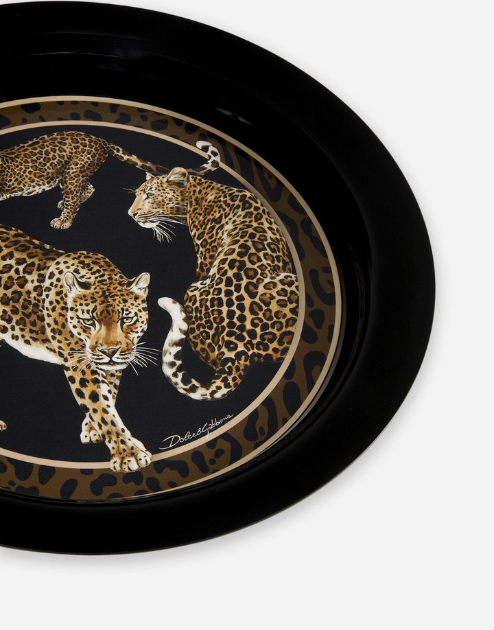 LEOPARD ROUND METAL TRAY Decorative Tray Dolce&Gabbana   