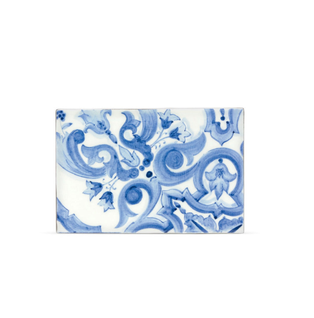BLUE MEDITERRANEO RECTANGULAR CERAMIC MEDIUM COASTER  Dolce&Gabbana   