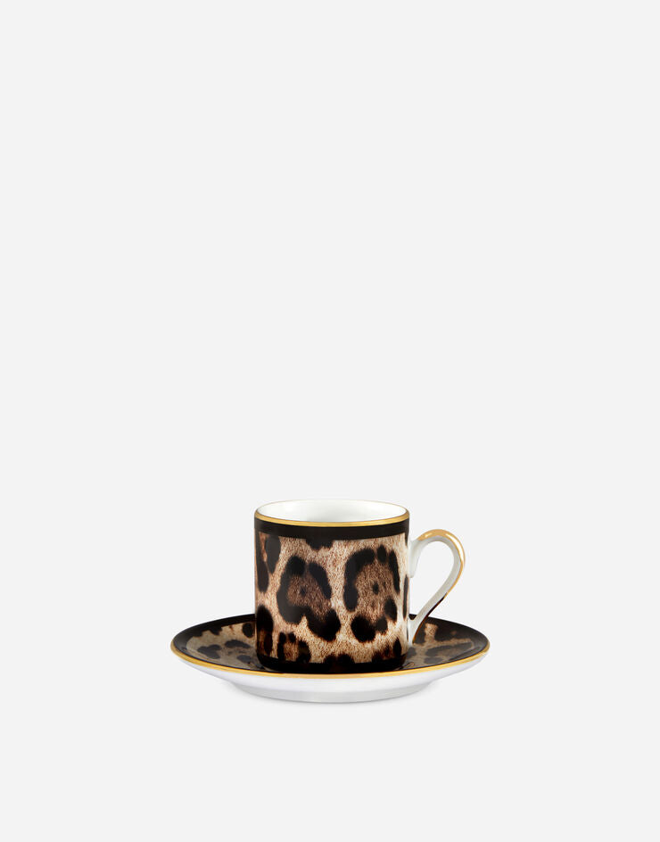 ALL OVER LEOPARD ESPRESSO CUP AND SAUCER SET Cup and Saucer Dolce&Gabbana   
