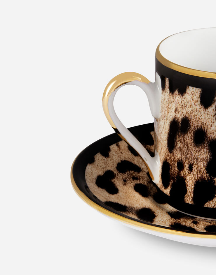 ALL OVER LEOPARD ESPRESSO CUP AND SAUCER SET Cup and Saucer Dolce&Gabbana   