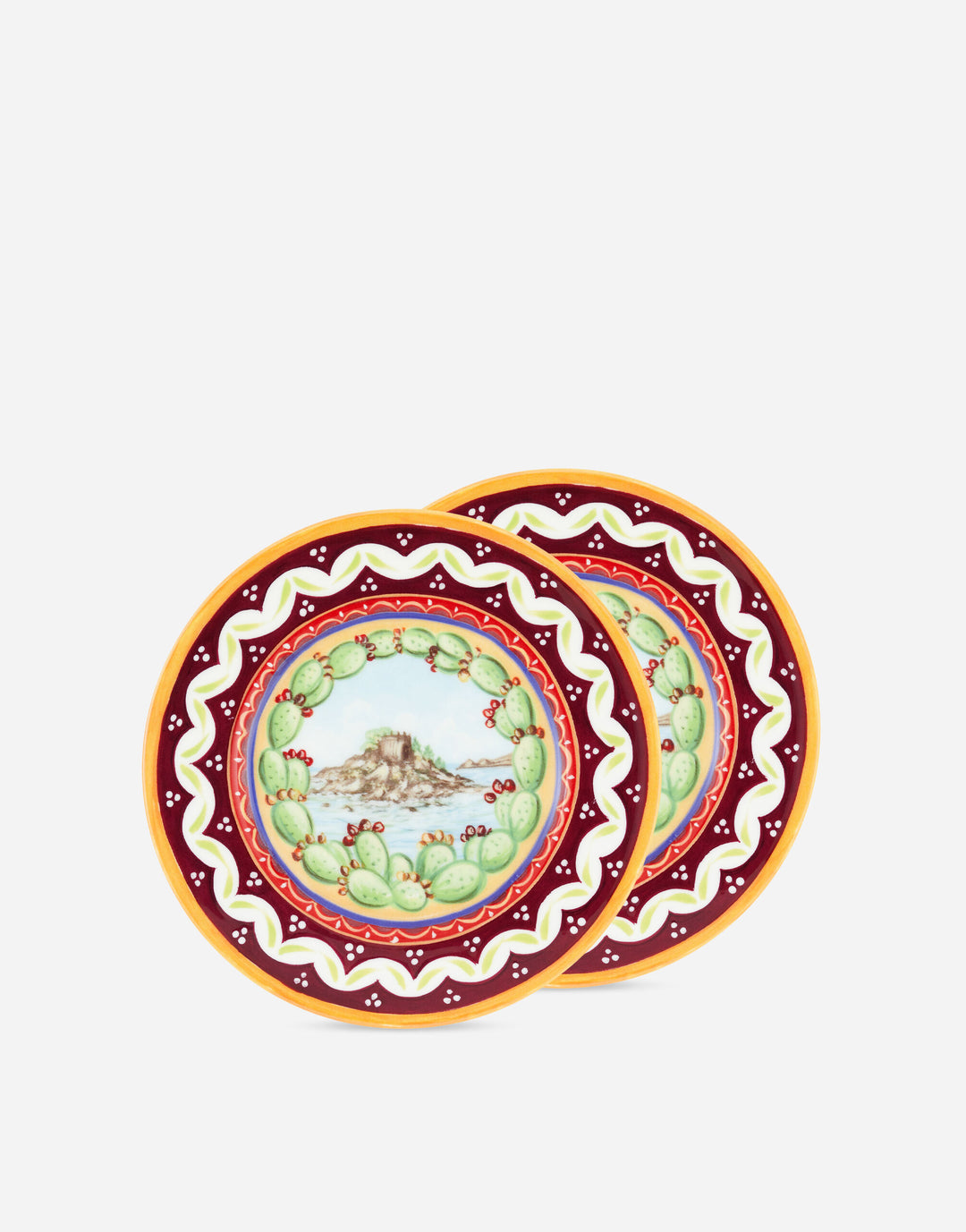 Set 2 Bread Plates in Fine Porcelain Dinnerware Dolce&Gabbana