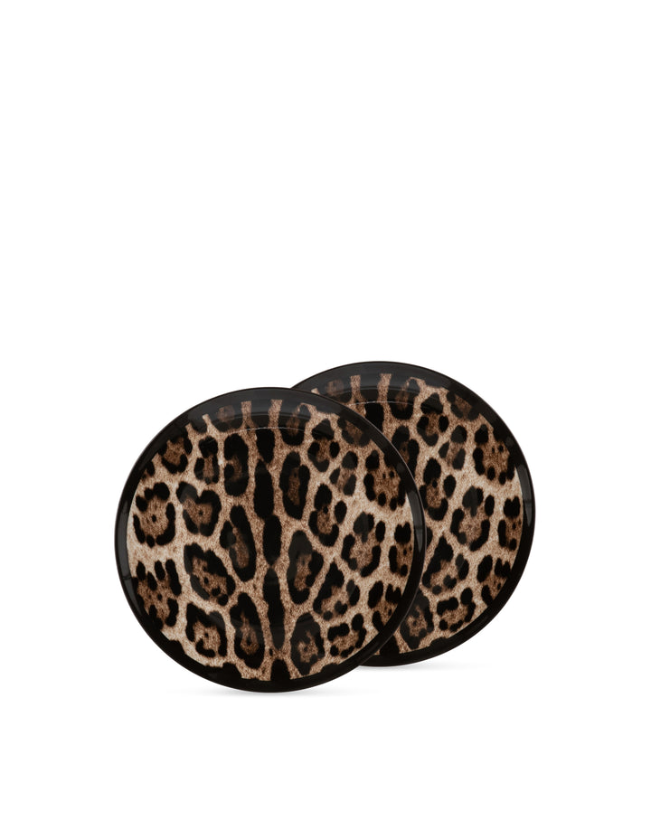 SET OF 2 ALL OVER LEOPARD BREAD PLATES Plates Dolce&Gabbana   