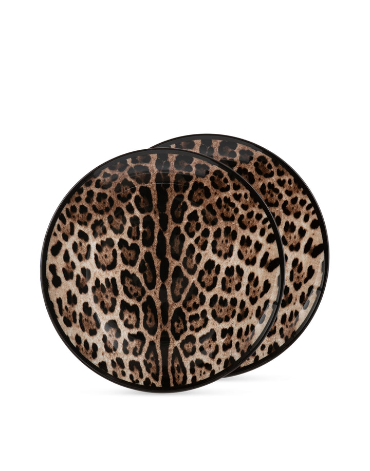 SET OF 2 ALL OVER LEOPARD DINNER PLATES Dinner Plates Dolce&Gabbana   