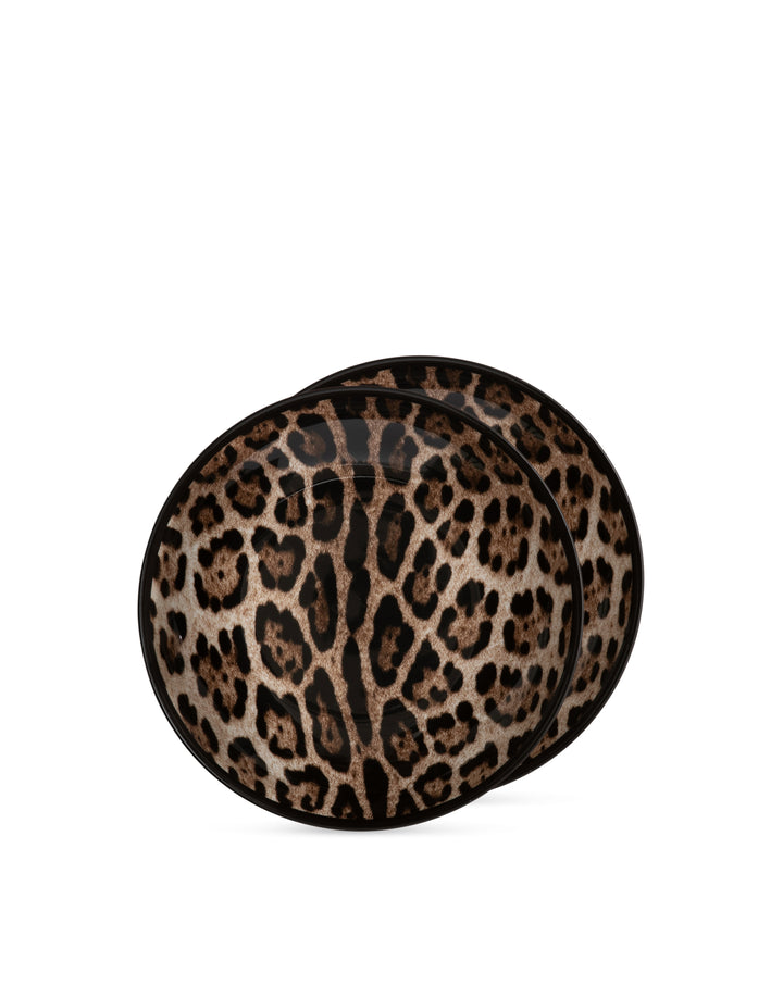 SET OF 2 ALL OVER LEOPARD SOUP BOWLS Soup Bowl Dolce&Gabbana   