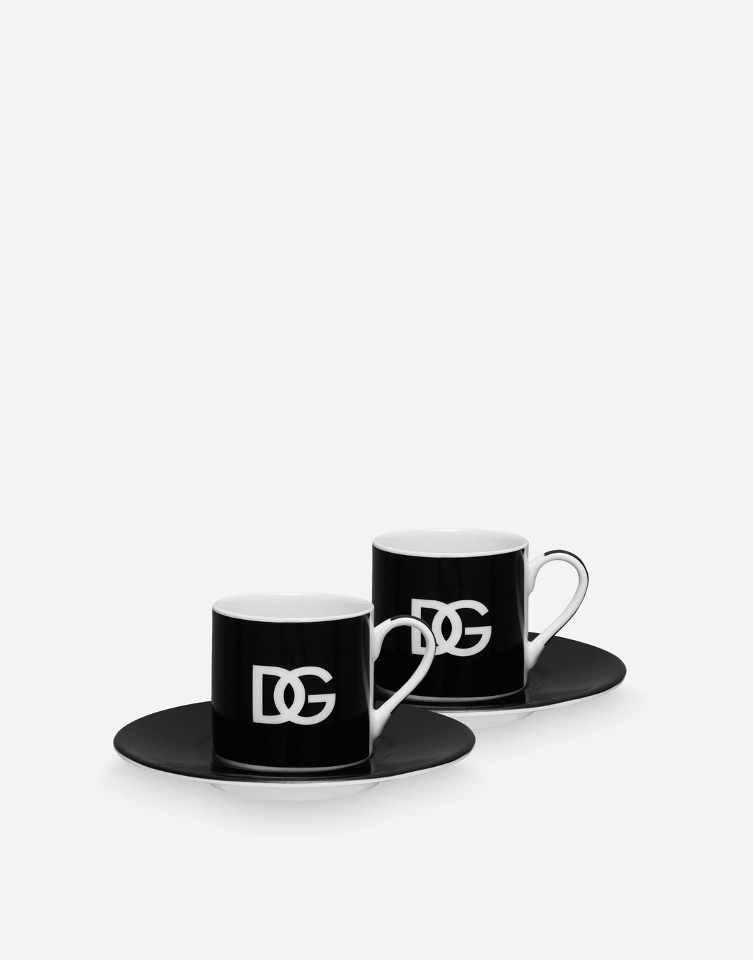 Set 2 Porcelain Espresso Cups with Saucers Tea & Coffee Dolce&Gabbana