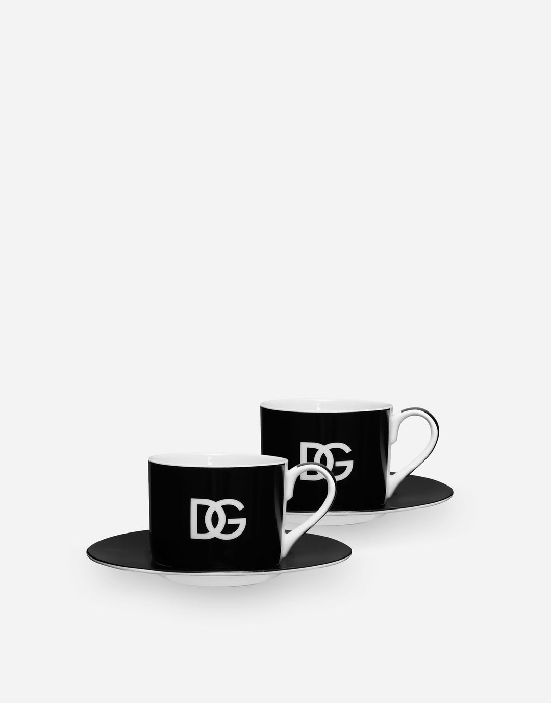 Set 2 Porcelain Teacups with Saucers Tea & Coffee Dolce&Gabbana