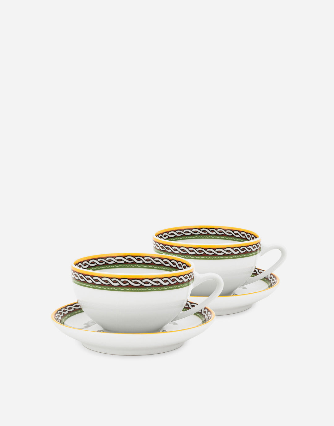 Set 2 Porcelain Teacups with Saucers Tea & Coffee Dolce&Gabbana