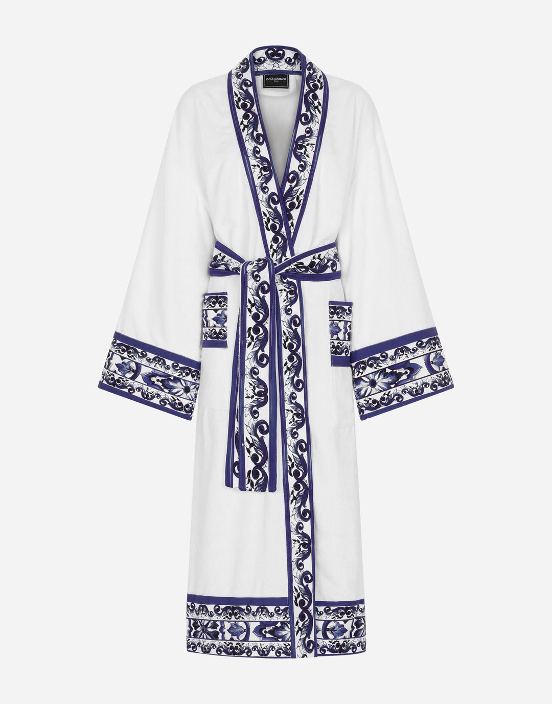 BLUE MEDITERRANEO BANDED BATHROBE Bathroom Accessories Dolce&Gabbana   