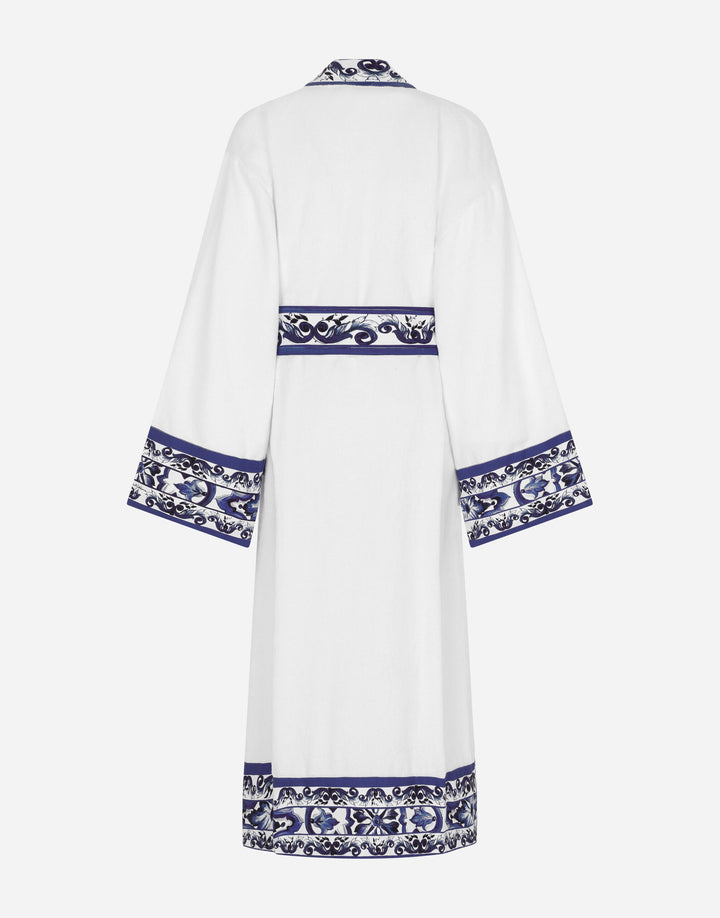 BLUE MEDITERRANEO BANDED BATHROBE Bathroom Accessories Dolce&Gabbana   