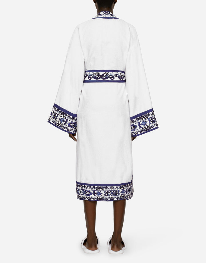 BLUE MEDITERRANEO BANDED BATHROBE Bathroom Accessories Dolce&Gabbana   