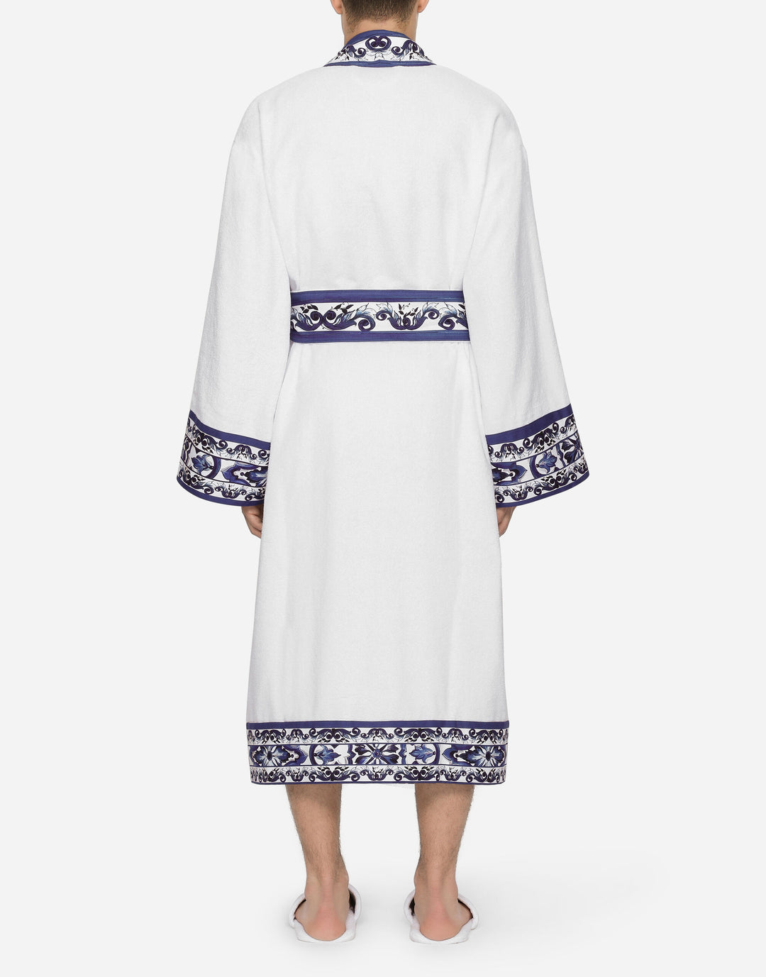 BLUE MEDITERRANEO BANDED BATHROBE Bathroom Accessories Dolce&Gabbana   