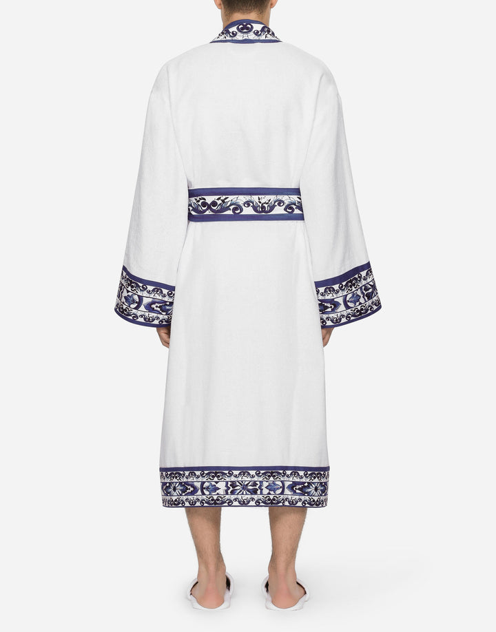 BLUE MEDITERRANEO BANDED BATHROBE Bathroom Accessories Dolce&Gabbana   