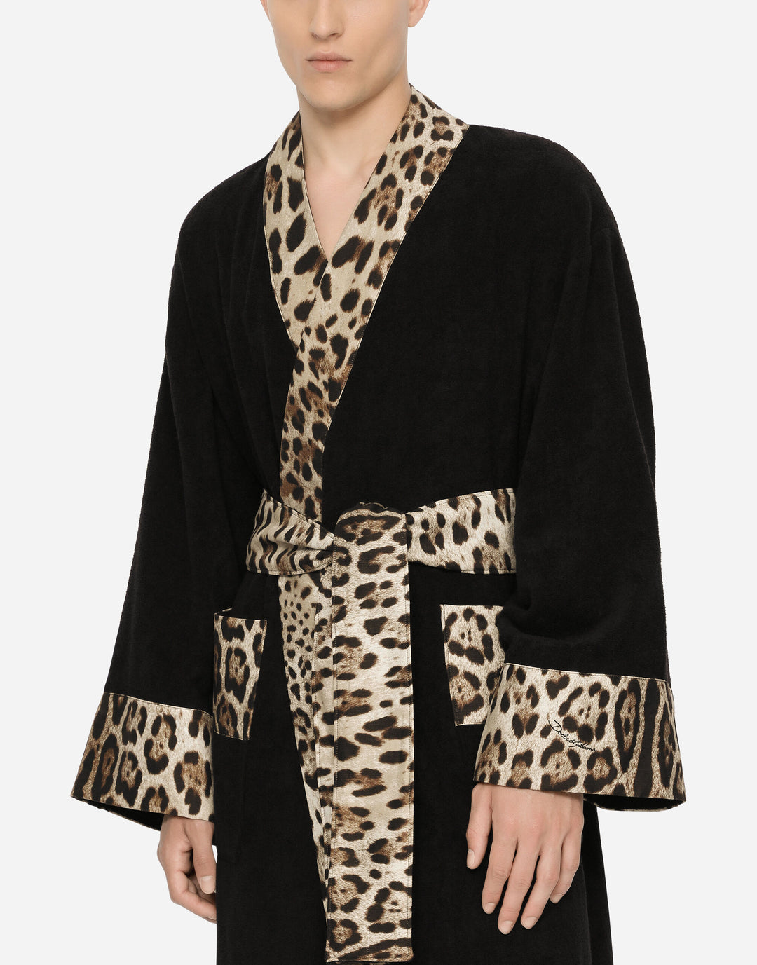 LEOPARD BANDED BATHROBE Bathroom Accessories Dolce&Gabbana   