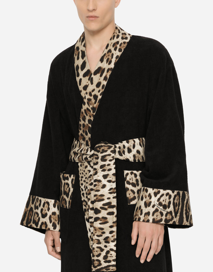 LEOPARD BANDED BATHROBE Bathroom Accessories Dolce&Gabbana   