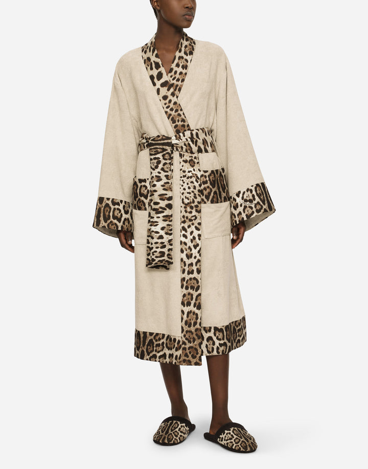 LEOPARD BANDED BATHROBE Bathroom Accessories Dolce&Gabbana   