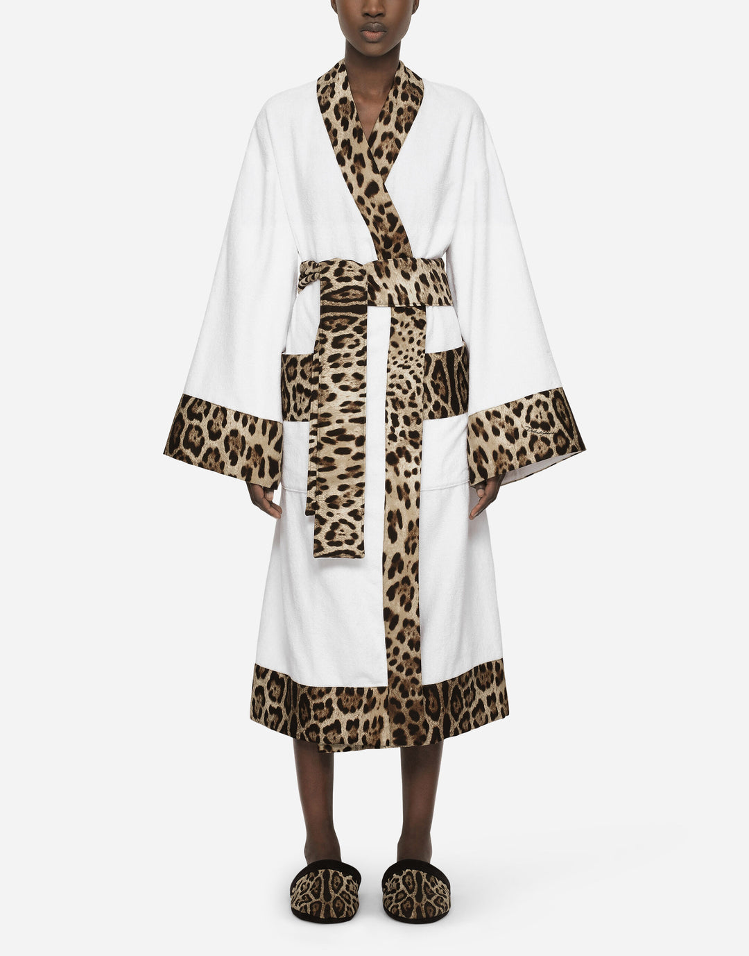 LEOPARD BANDED BATHROBE Bathroom Accessories Dolce&Gabbana   