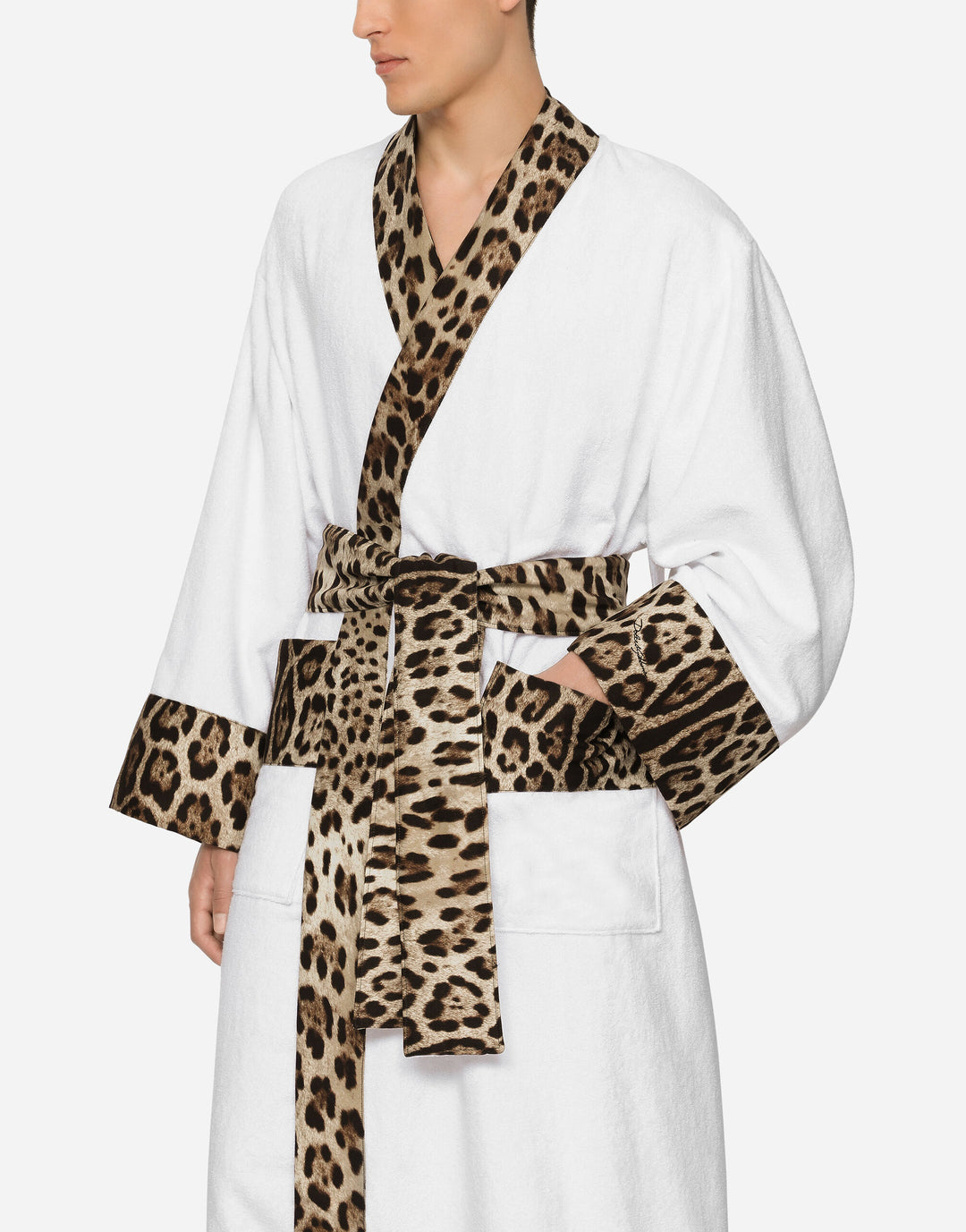 LEOPARD BANDED BATHROBE Bathroom Accessories Dolce&Gabbana   