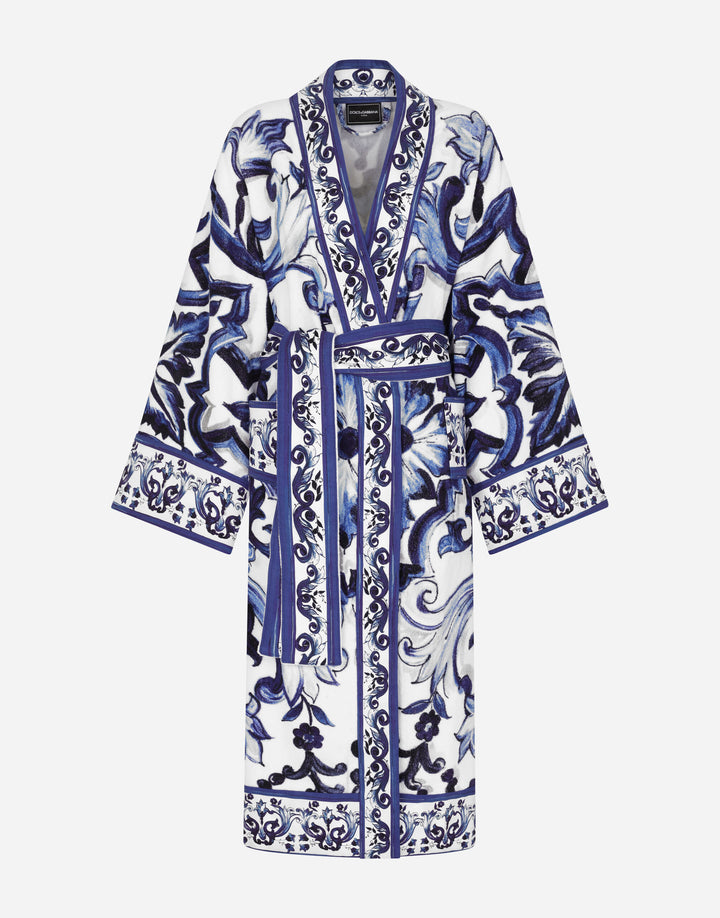 ALL OVER BLUE MEDITERRANEO BATHROBE Bathroom Accessories Dolce&Gabbana   