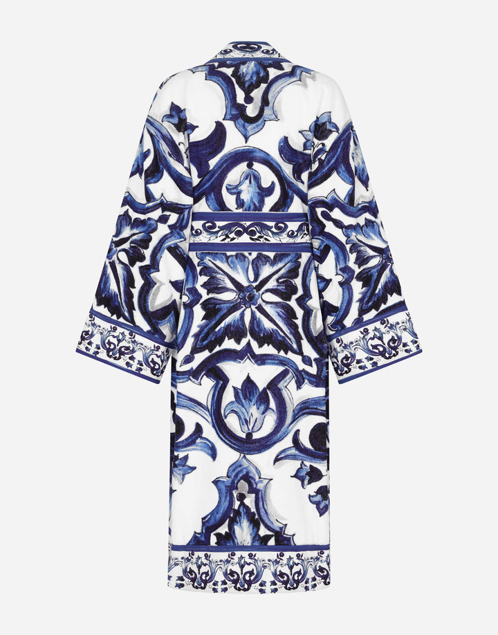 ALL OVER BLUE MEDITERRANEO BATHROBE Bathroom Accessories Dolce&Gabbana   