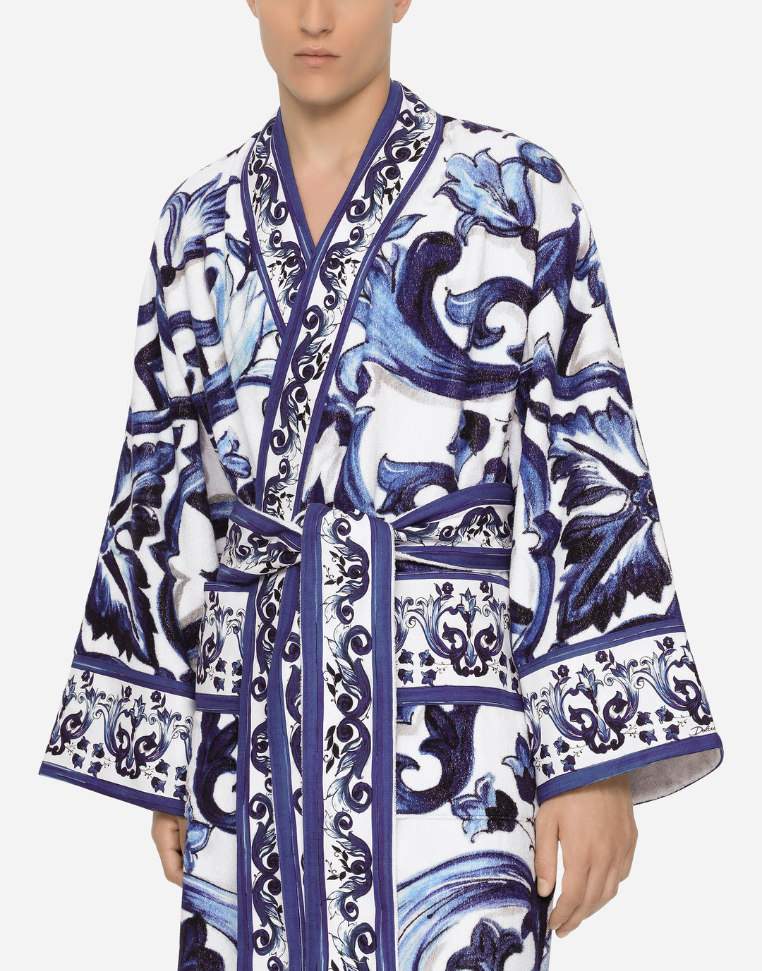 ALL OVER BLUE MEDITERRANEO BATHROBE Bathroom Accessories Dolce&Gabbana   