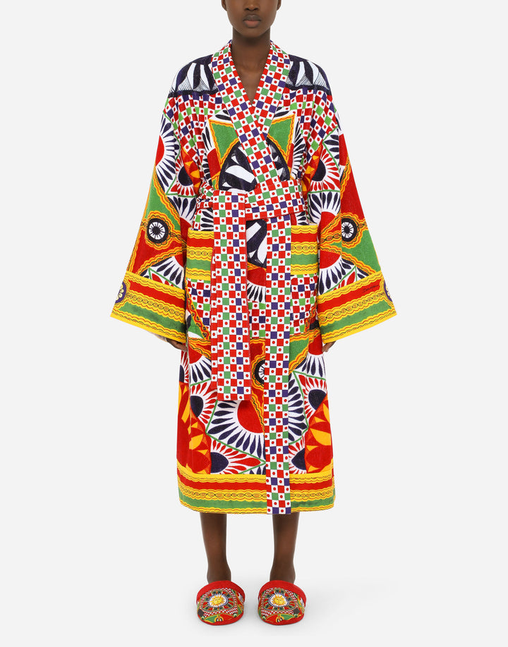 ALL OVER CARRETTO BATHROBE Bathroom Accessories Dolce&Gabbana   