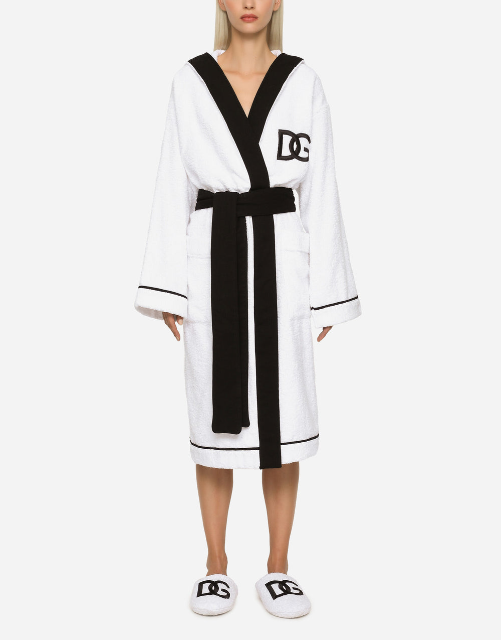 DG LOGO HOODED BATHROBE Bathroom Accessories Dolce&Gabbana   