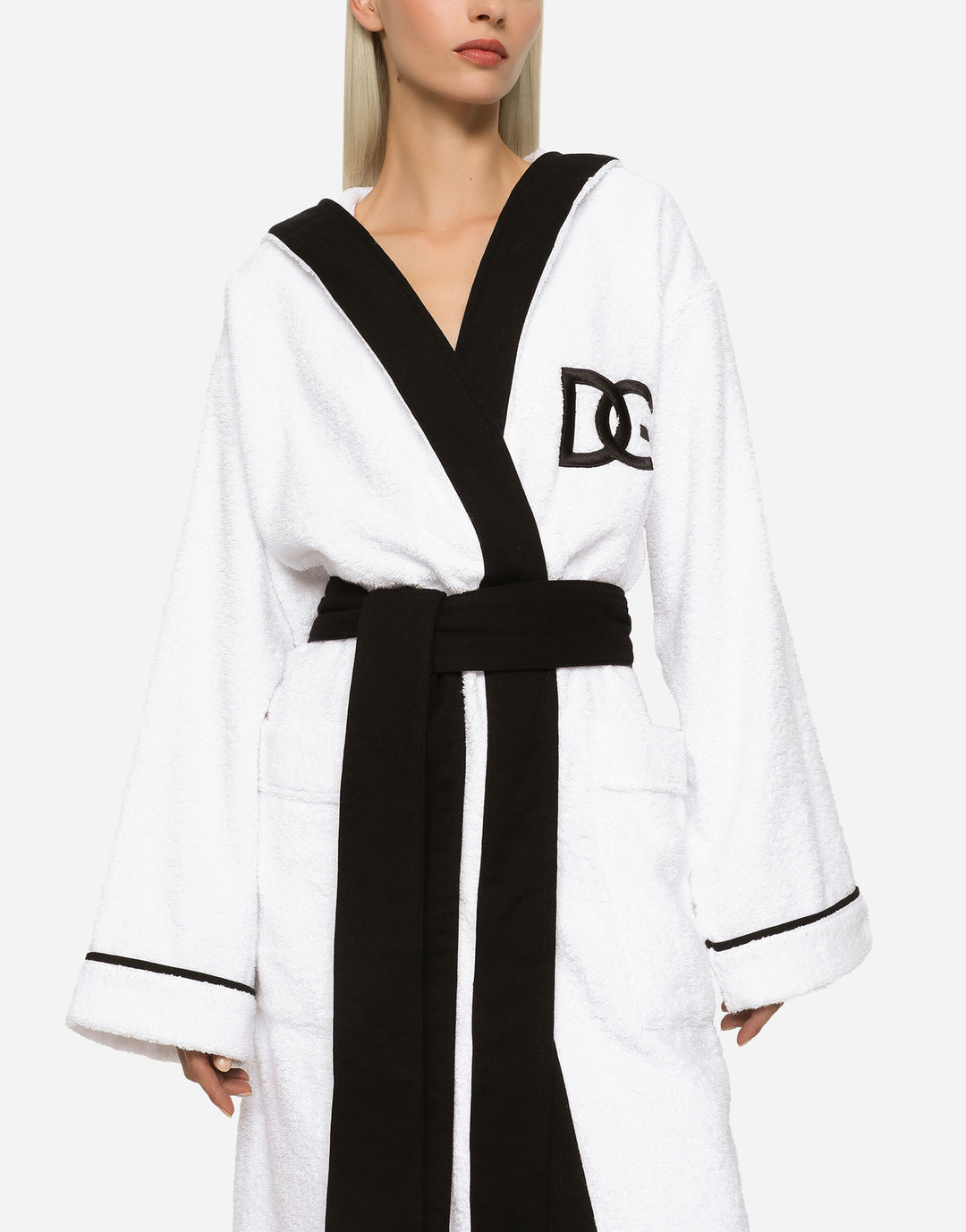 DG LOGO HOODED BATHROBE Bathroom Accessories Dolce&Gabbana   