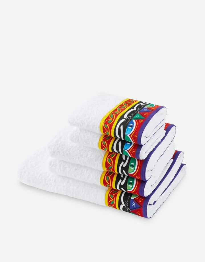 SET OF 5 CARRETTO BANDED TOWELS Bathroom Accessories Dolce&Gabbana   