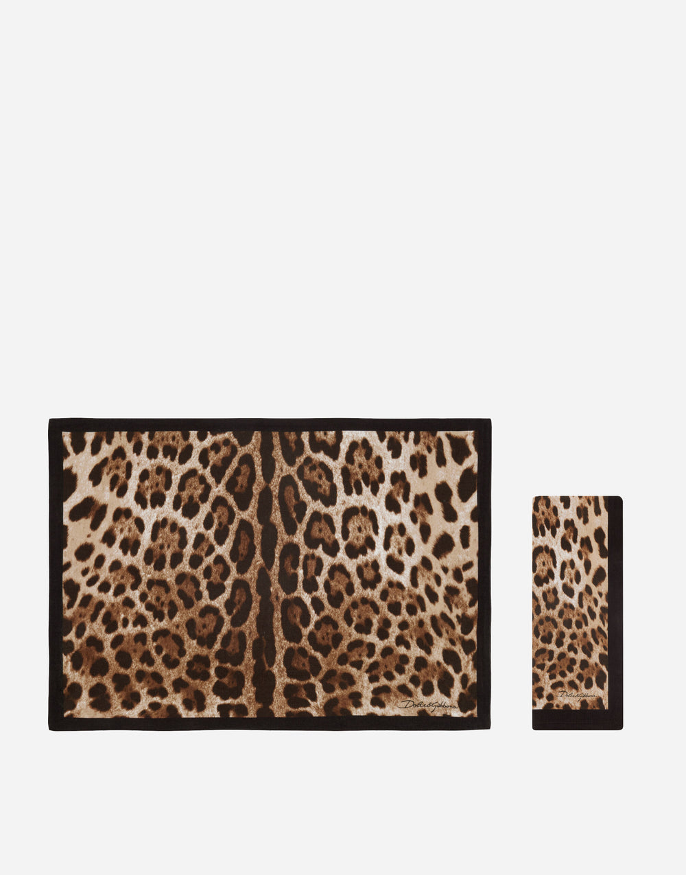 ALL OVER LEOPARD LINEN PLACEMAT AND NAPKIN SET  Dolce&Gabbana   