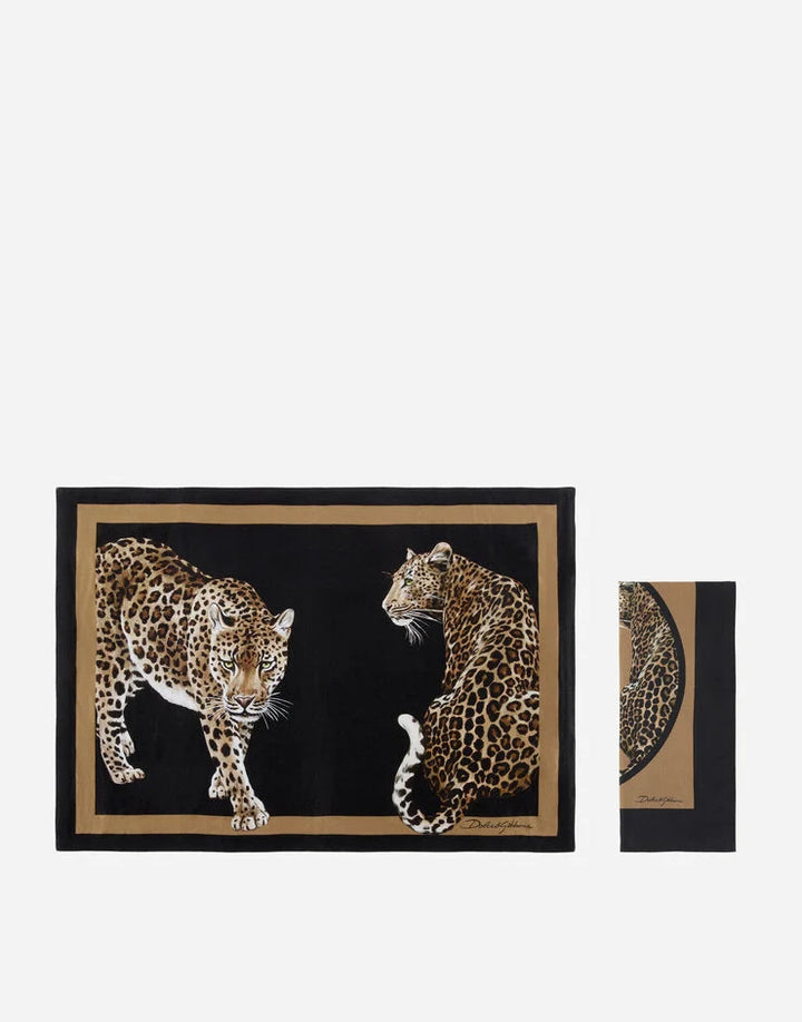 LEOPARD LINEN PLACEMAT AND NAPKIN SET Kitchen & Dinning Room Dolce&Gabbana   