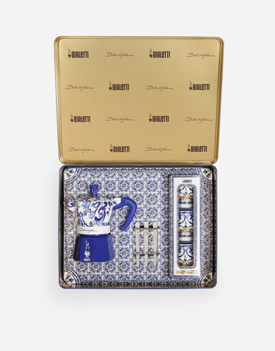 Moka Box medium + 3 Porcelain cups & 3 silver stir sticks BIALETTI DOLCE&GABBANA Tea & Coffee Dolce&Gabbana