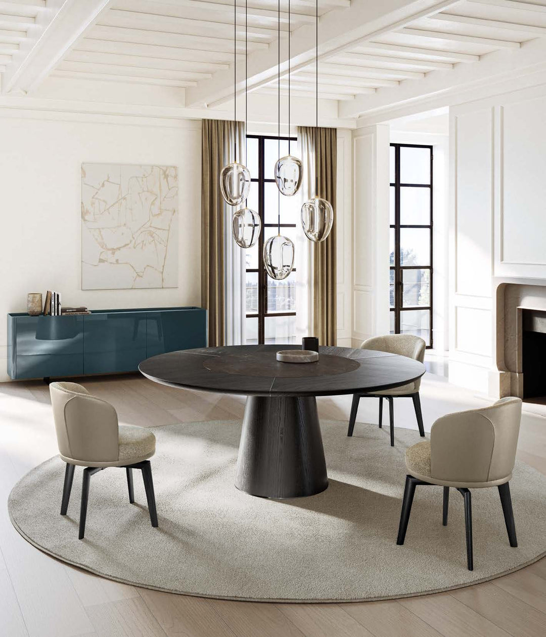 Teo Wood-Ceramic Dining Table Dining Table Eforma