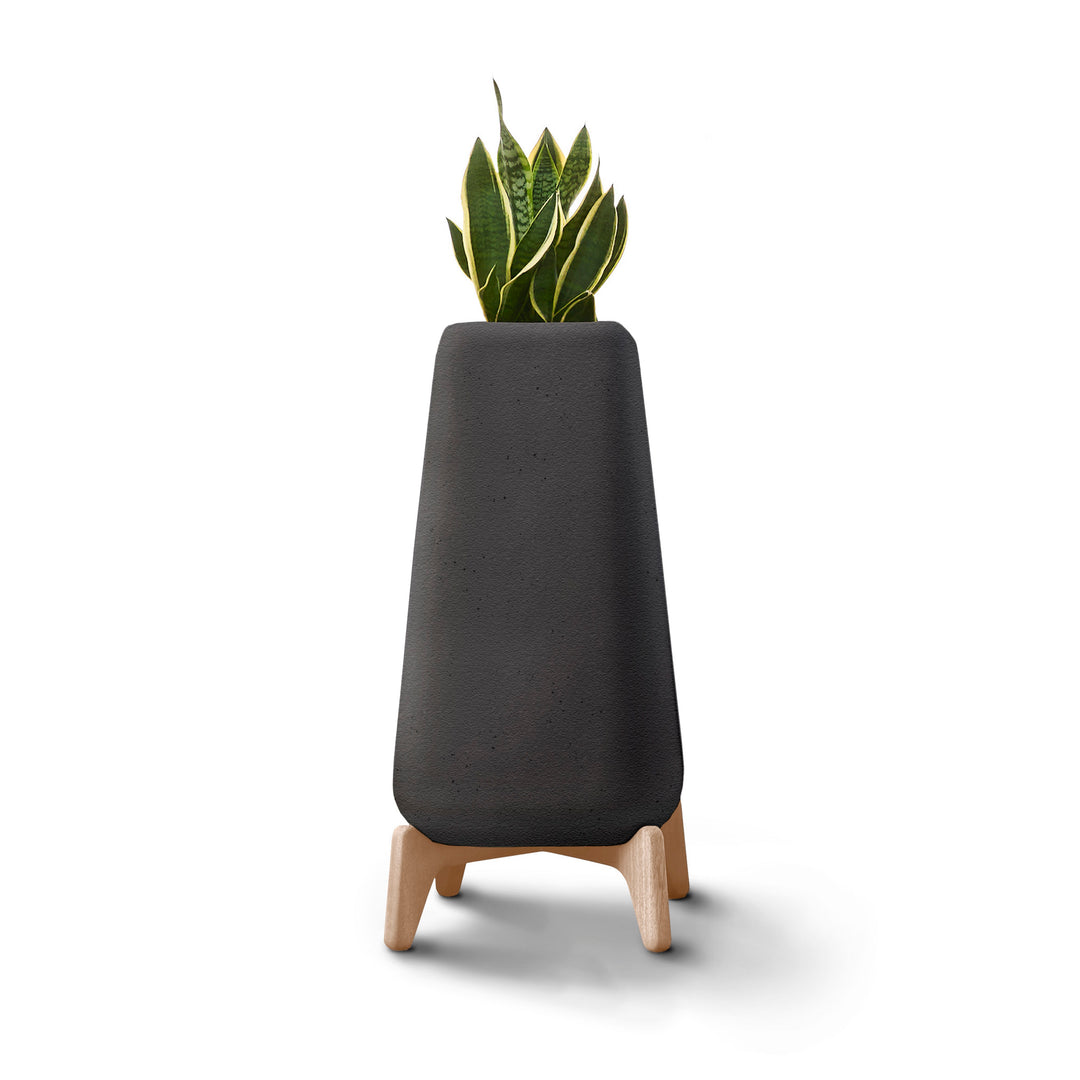 Terra Planter – Tall Outdoor Planters Indigenus Black Natural