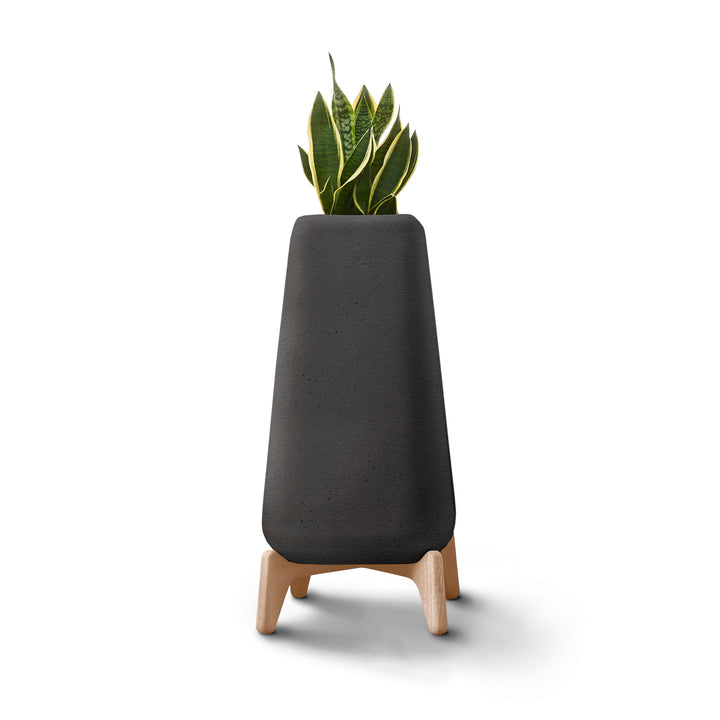 Terra Planter – Tall Outdoor Planters Indigenus Black Natural