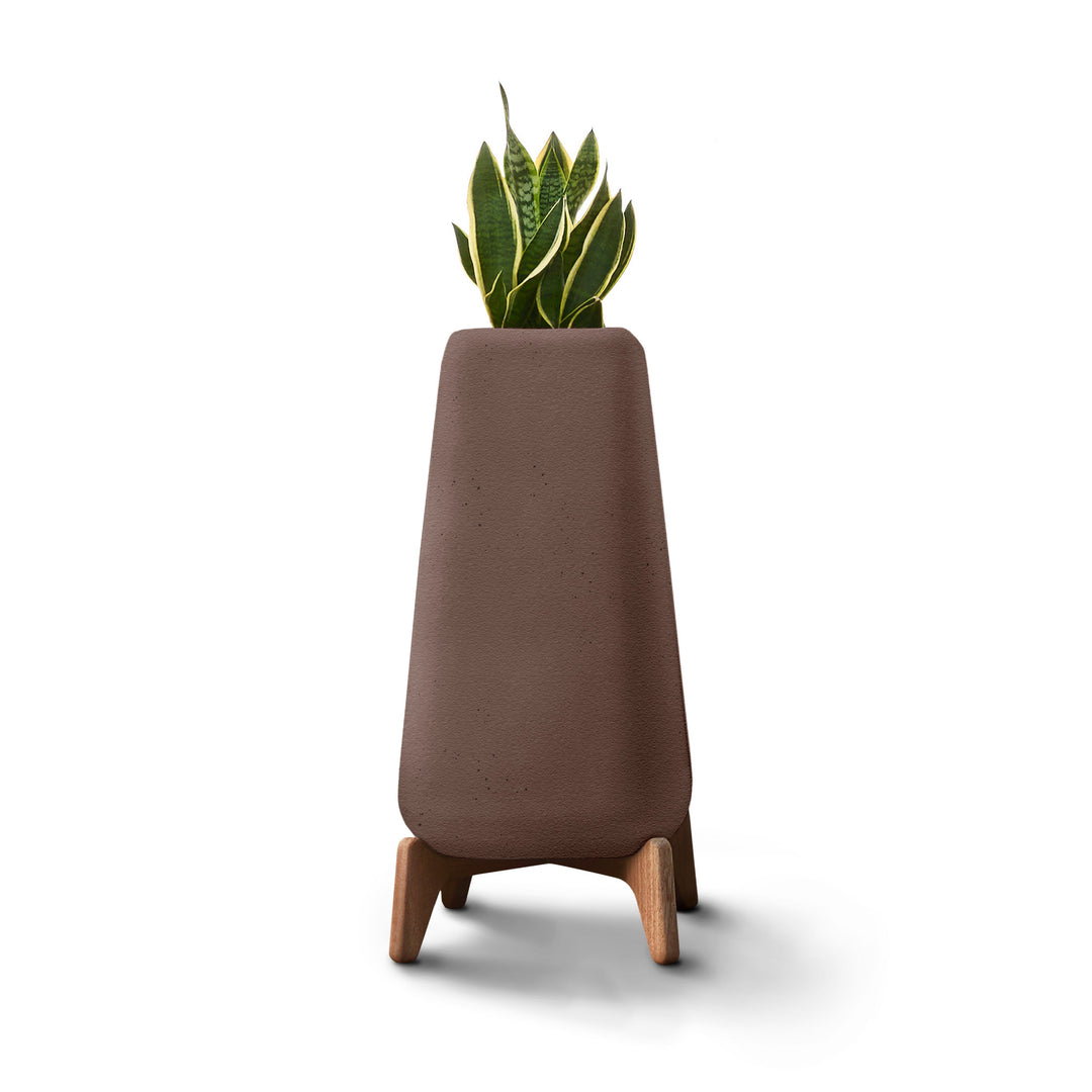 Terra Planter – Tall Outdoor Planters Indigenus Brown Oiled
