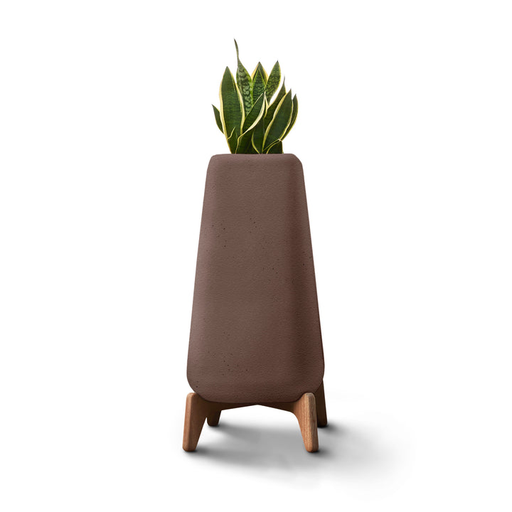 Terra Planter – Tall Outdoor Planters Indigenus Brown Oiled