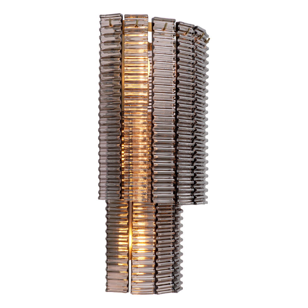 Wall Lamp Imperial Brushed Brass Finish Smoke Glass Lighting Eichholtz