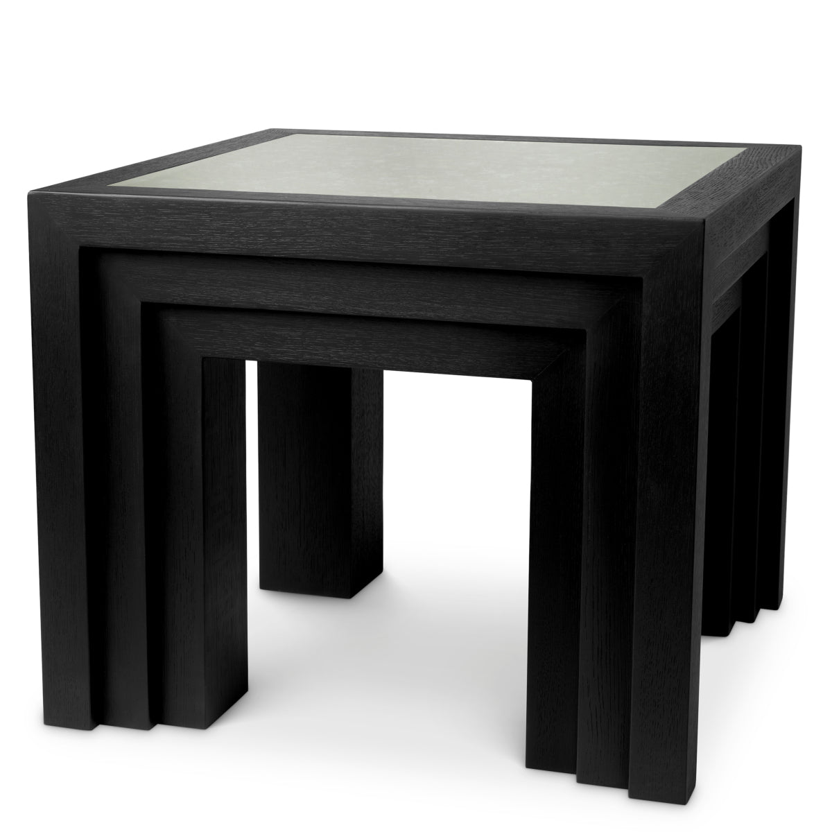 Side Table Metropolitan Black Open Grain Veneer – Italian Luxury Interiors
